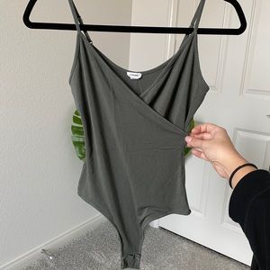 Green thong bodysuit